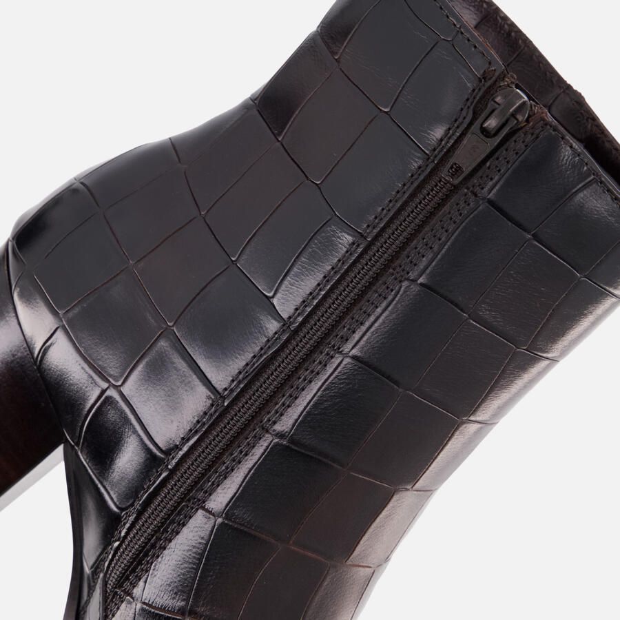 Linea zeta Enkellaarzen Croco Met Hak bruin Leer - Foto 2
