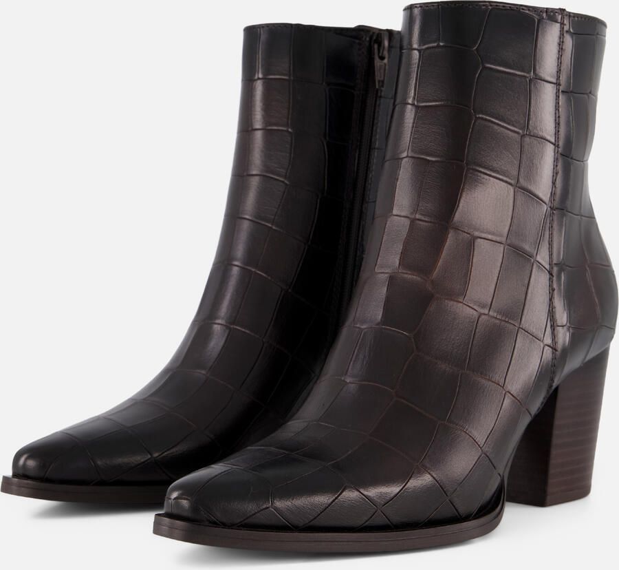 Linea zeta Enkellaarzen Croco Met Hak bruin Leer - Foto 2