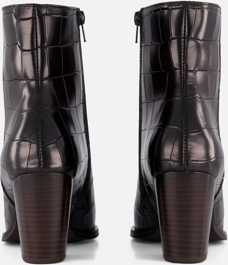 Linea zeta Enkellaarzen Croco Met Hak bruin Leer - Foto 3
