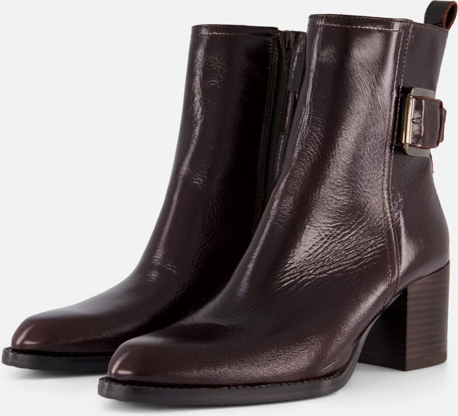 Linea Zeta Enkellaarzen Met Hak bruin Leer