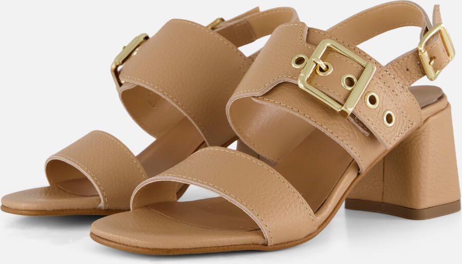 Linea zeta Haksandalen cognac Leer