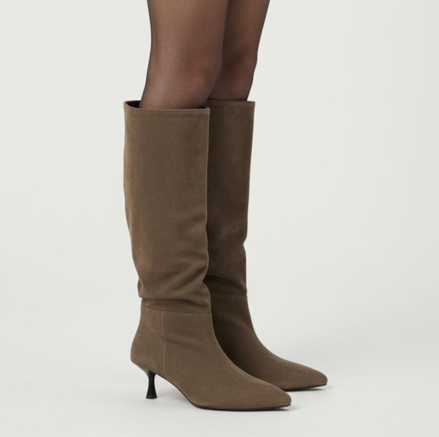 Linea zeta Hoge laarzen taupe Suede - Foto 2