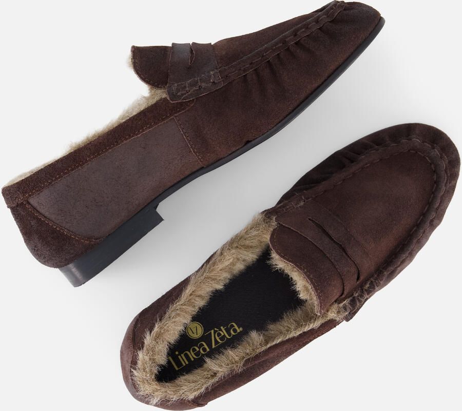 Linea zeta Instappers donker bruin Suede - Foto 5