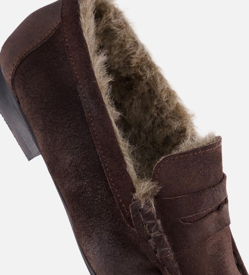 Linea zeta Instappers donker bruin Suede - Foto 4