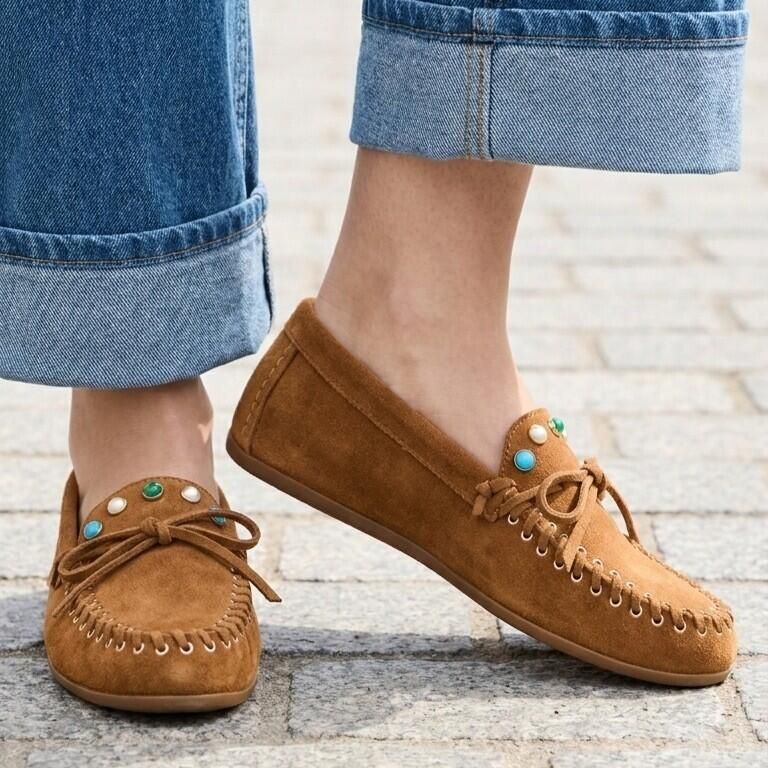 Linea zeta Loafers bruin Suède - Foto 3