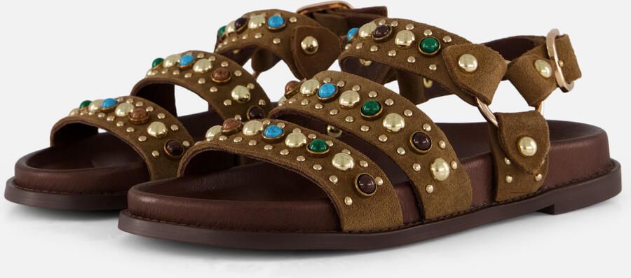 Linea zeta Sandalen bruin Leer