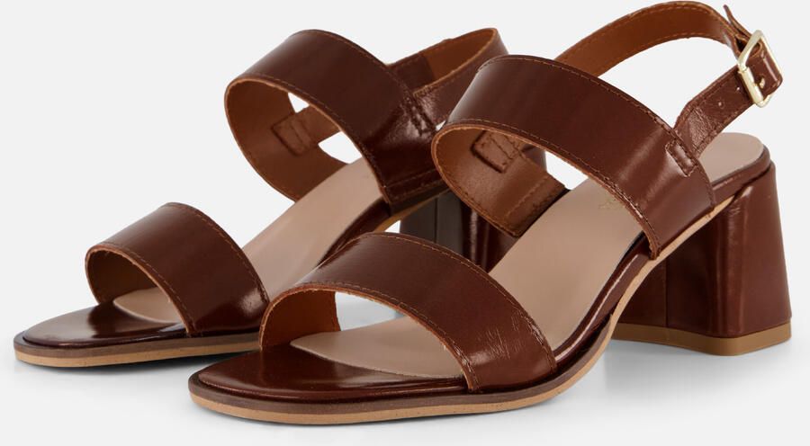 Linea zeta Sandalen Met Kak bruin Lak