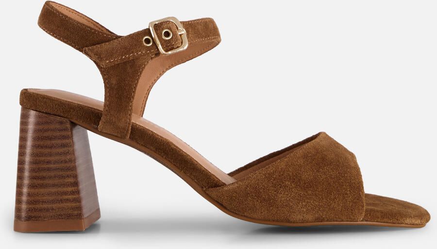 Linea Zeta sandalen met hak cognac Suède - Foto 4