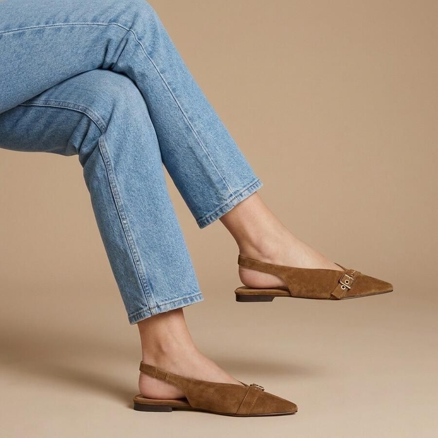 Linea Zeta Slingbacks bruin Suede