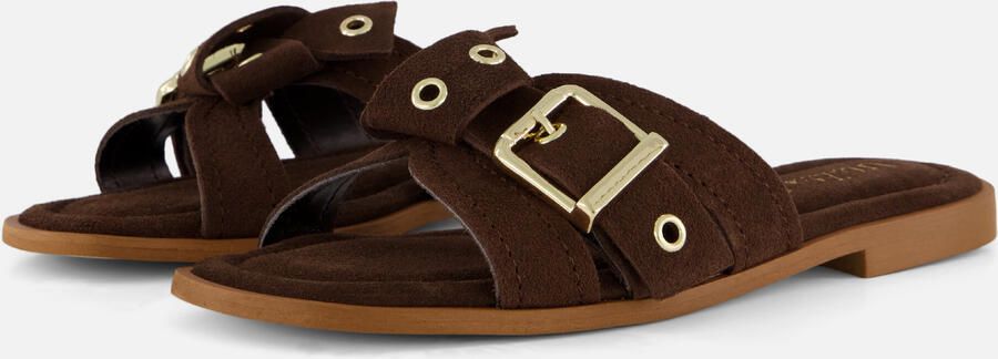 Linea Zeta Slippers bruin Suède