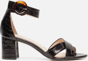 Linea zeta Sandalen met hak zwart Leer
