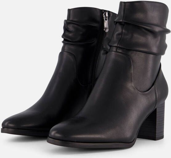 Marco Tozzi Laarsjes ANGIO blokhak business schoen met plooien in slouchy look