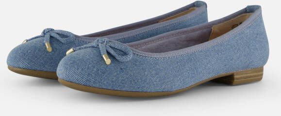 Marco Tozzi MT Vegan Soft Lining + Feel Me insole Dames Ballerina's LIGHT BLUE JEANS