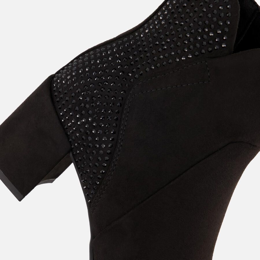 Marco Tozzi Enkellaarsjes zwart Textiel Dames