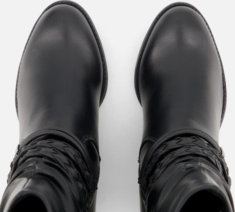 Marco Tozzi Cowboy laars blokhak korte laarzen westernlaarsjes met gevlochten decoratieve bandjes - Foto 3