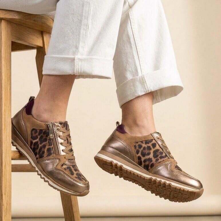 Marco Tozzi Leopard Sneakers beige Textiel Dames