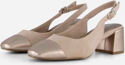 Marco Tozzi Slingback pumps avondschoen zomerschoen blokhak in modieuze vierkante vorm