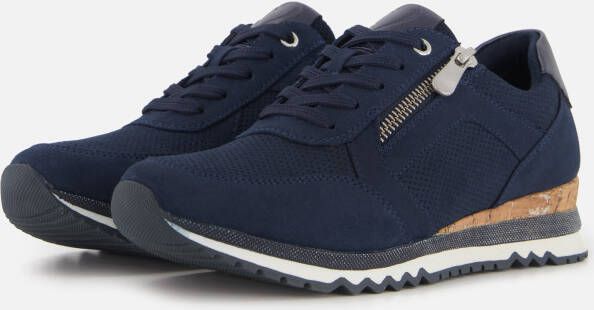 Marco Tozzi Sneakers met sleehak vrijetijdsschoen lage schoen veterschoen in vegan uitvoering