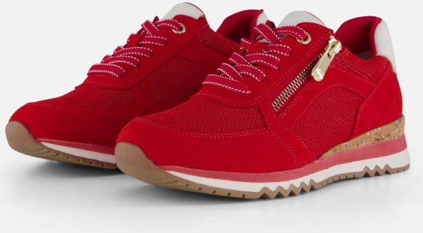 Marco Tozzi Sneakers met sleehak vrijetijdsschoen lage schoen veterschoen in vegan uitvoering