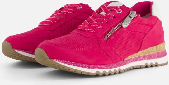 Marco Tozzi Sneakers met sleehak vrijetijdsschoen lage schoen veterschoen in vegan uitvoering