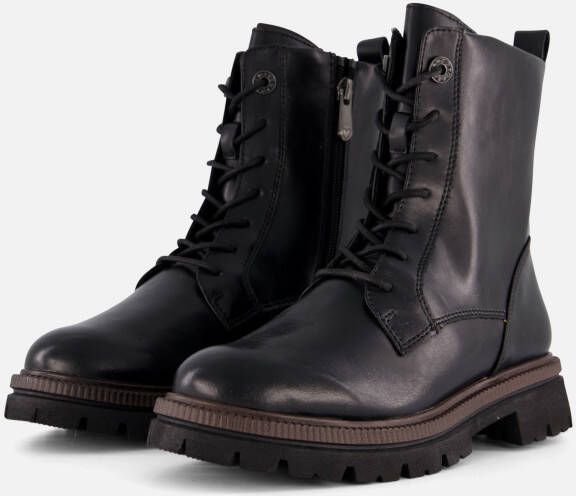 Marco Tozzi Veterlaarsjes blokhak veterschoenen in vegan verwerking