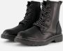 Marco Tozzi MT Soft Lining Feel Me Insole Dames Lace Boot Flat BLACK WHITE - Thumbnail 1