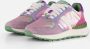 Mexx Kids XX825251-577 Meisjes Lage Sneakers Paars Roze Groen Leer Veters - Thumbnail 3
