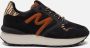 Mexx Sneaker Juju Zwart Cognac Dames Sneakers - Thumbnail 2