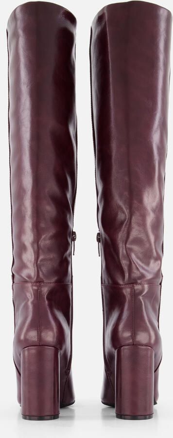 Mexx Krystal Indy imitatieleren laarzen met blokhak en dierenprint bordeaux - Foto 10