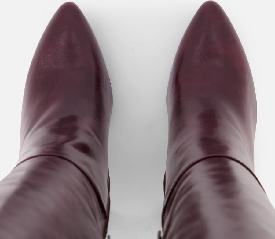 Mexx Krystal Indy imitatieleren laarzen met blokhak en dierenprint bordeaux - Foto 7