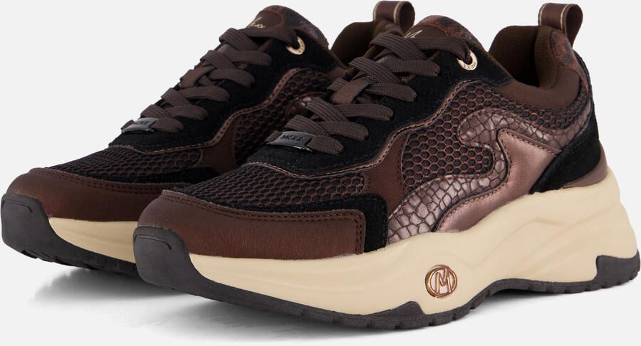 Mexx Palma Ora chunky imitatieleren sneakers bruin zwart - Foto 8