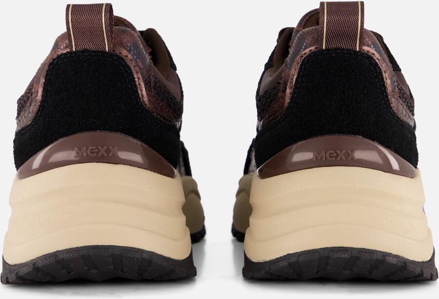 Mexx Palma Ora chunky imitatieleren sneakers bruin zwart - Foto 13