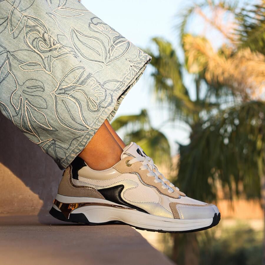 MEXX Sneakers laag 'Portia Liebe' cappuccino goud mintgroen - Foto 2