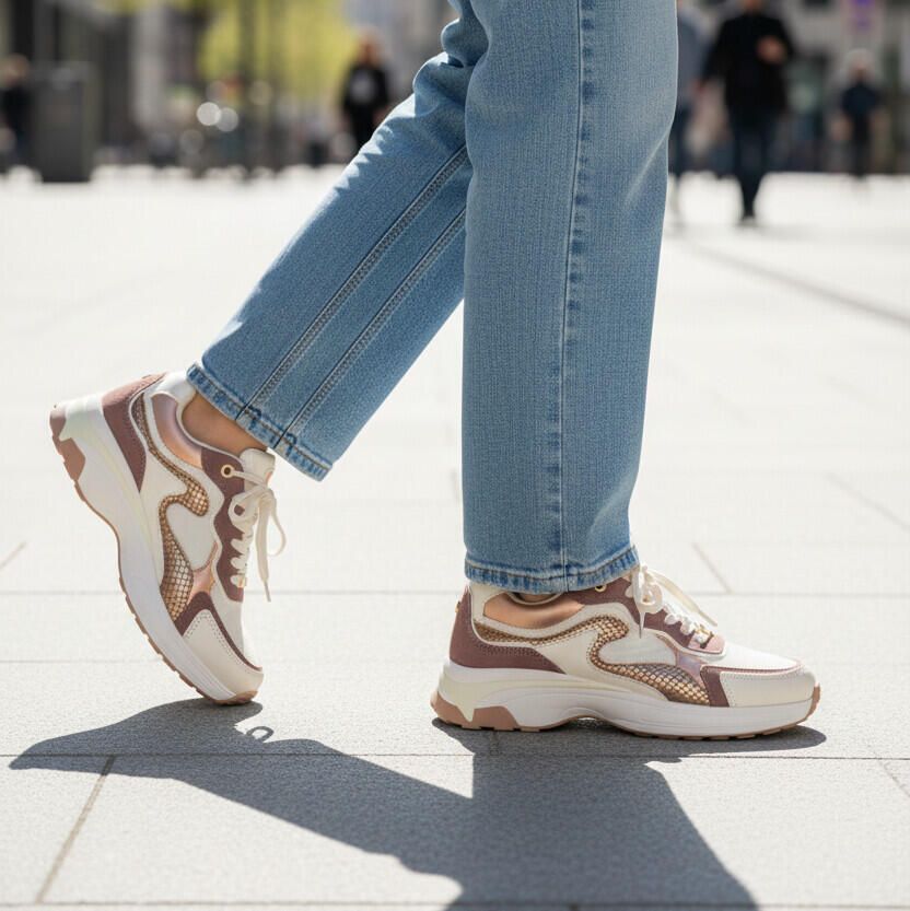 Mexx PORTIA LOVE Sneaker Dames Sneaker-Wit Bruin - Foto 5