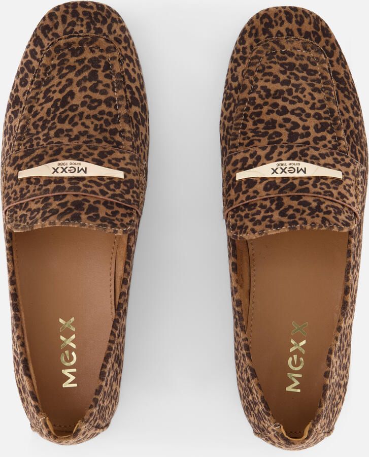 Mexx Ravina Lemon loafers met panterprint cognac zwart - Foto 5
