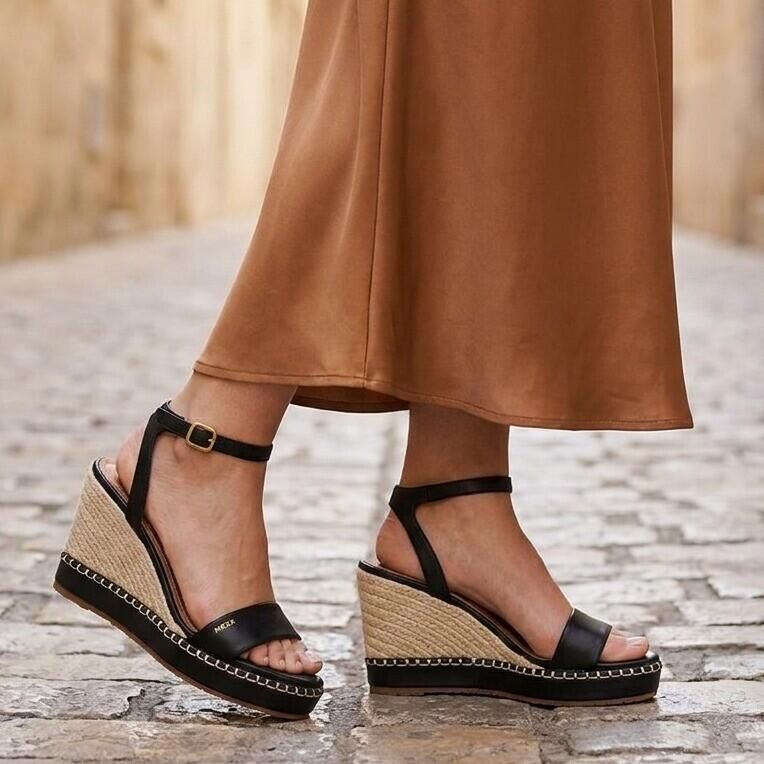 Mexx Ricky Palace Sandalen Met Sleehak Dames Zwart - Foto 4