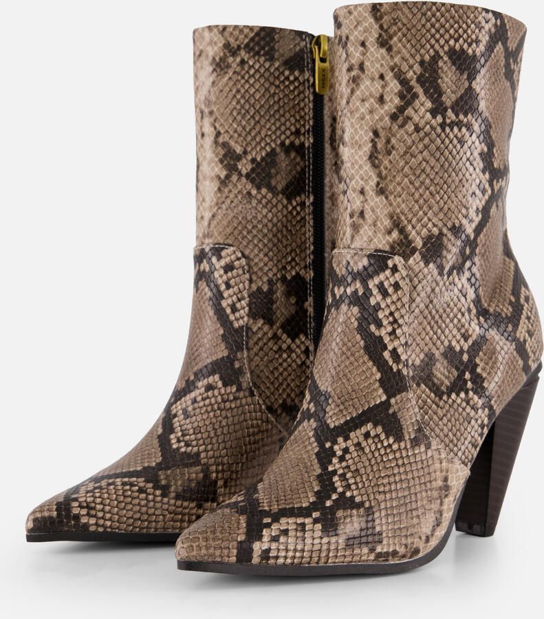 Mexx Valinda Teti Enkellaarzen Met Hak Snake beige - Foto 3