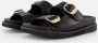 Mexx Zwarte Leatherlook Reptielenprint Slippers - Thumbnail 3