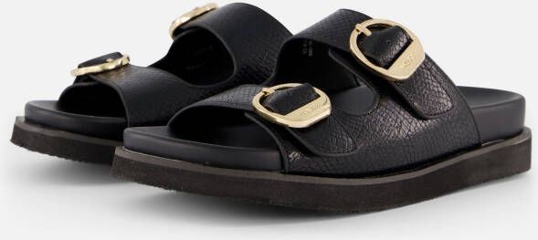 Mexx Zwarte Leatherlook Reptielenprint Slippers - Foto 5