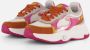Mexx Kids XX825100-735 Meisjes Lage Sneakers Oranje Roze Wit Leer Veters - Thumbnail 3