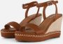 Mexx Ricky Palace Sandalen Met Sleehak Dames Cognac - Thumbnail 3