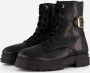 Mexx Kids XX824553-989 Meisjes Enkellaarsjes Zwart Leer Veters - Thumbnail 2