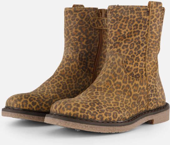 Muyters Leopard Enkellaarsjes bruin Suede Kinderschoenen