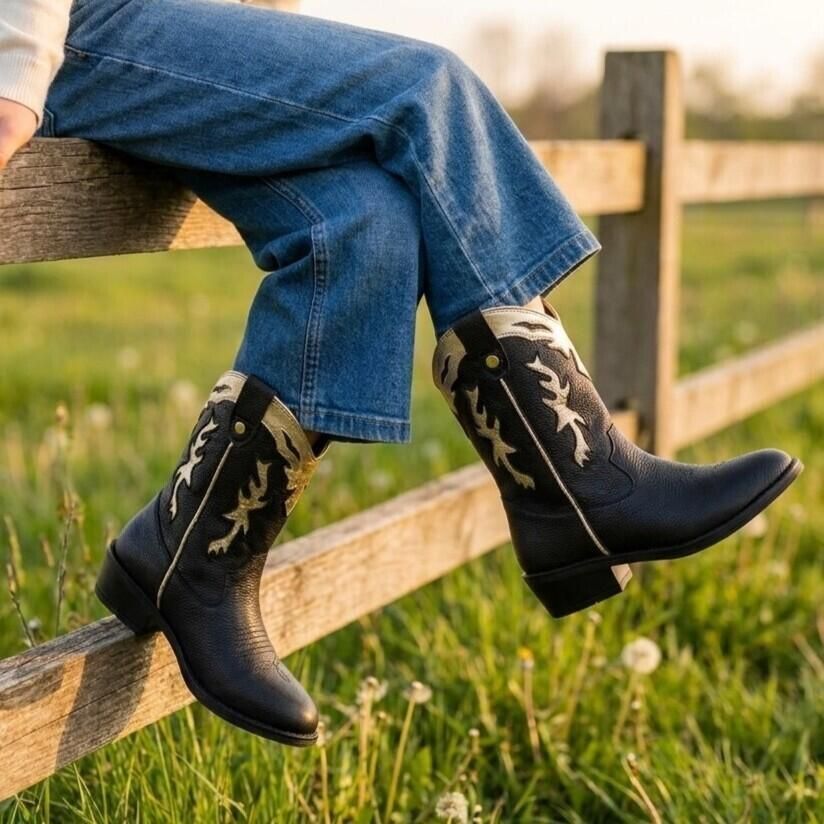 Muyters Cowboylaarzen zwart Leer Kinderschoenen - Foto 2