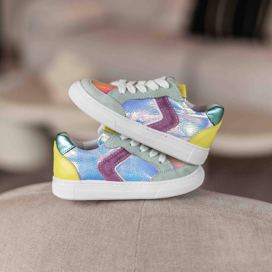 Muyters Hollogram Sneakers metallic Leer Kinderschoenen