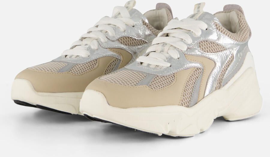 Muyters Metallic Sneakers zilver Leer Kinderschoenen