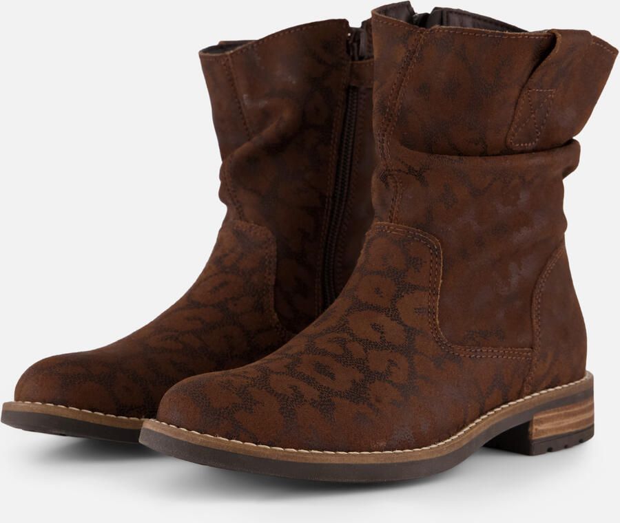 Muyters Plooilaarzen Leopard bruin Suède Kinderschoenen