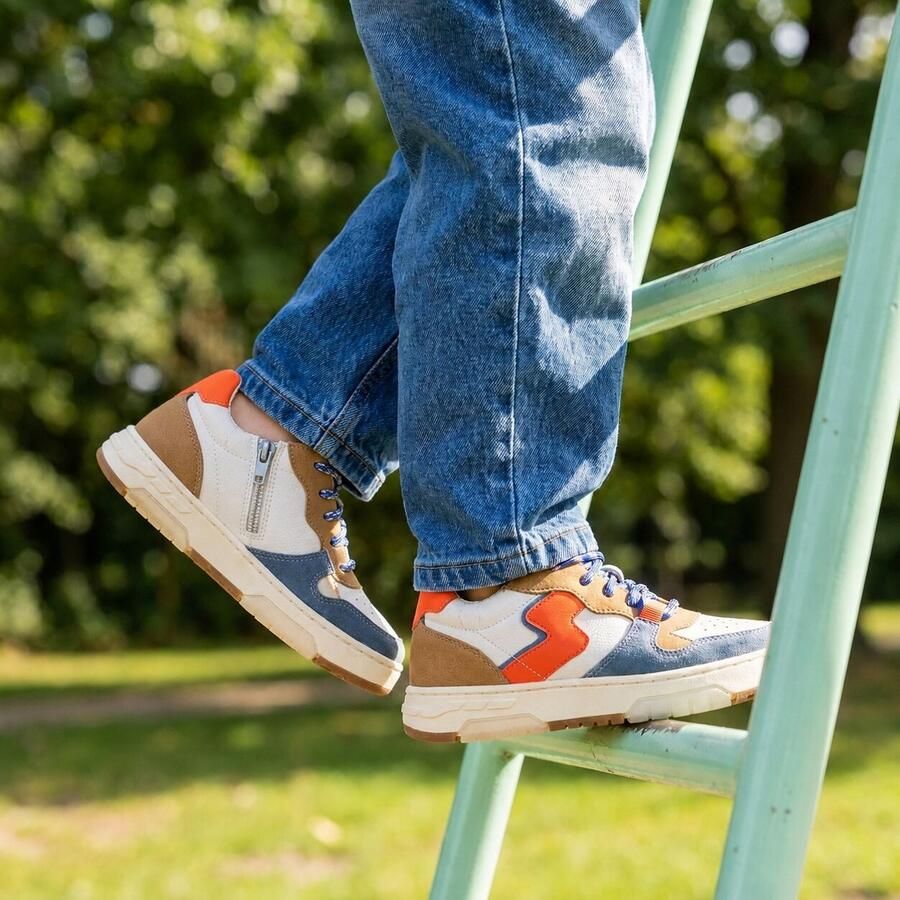 Muyters Sneakers blauw Leer Kinderschoenen