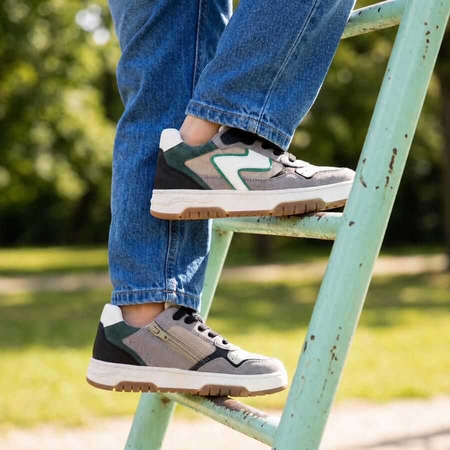 Muyters Sneakers grijs Leer Kinderschoenen