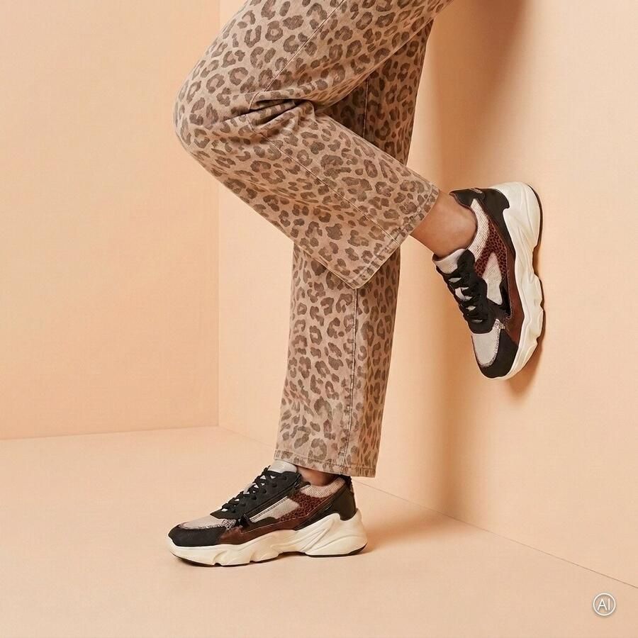 Muyters Sneakers zwart Leer